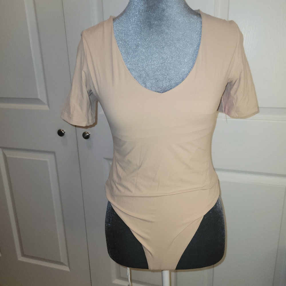 NWT Tan Double Layered Bodysuit